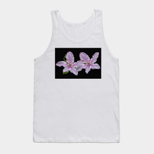 Pink and White Clematis Tank Top